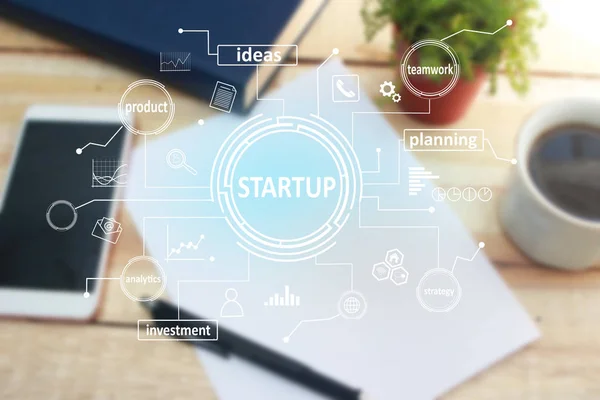 Startup Start Citate Motivaționale Afaceri Concept Tipografie Cuvintelor — Fotografie, imagine de stoc