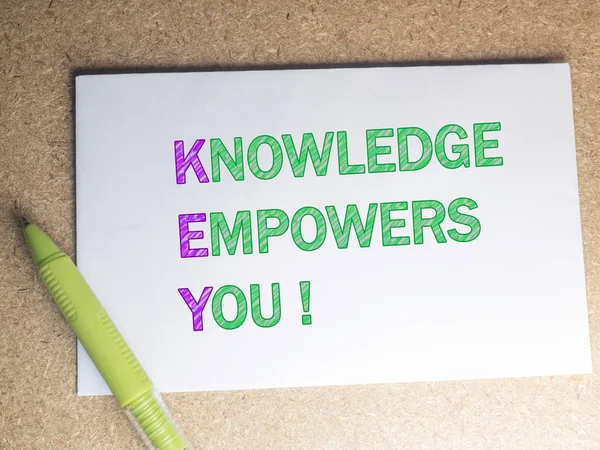 Key Knowledge Empoweryou Citazioni Motivazionali Motivazionali Aziendali Parole Tipografia Top — Foto Stock