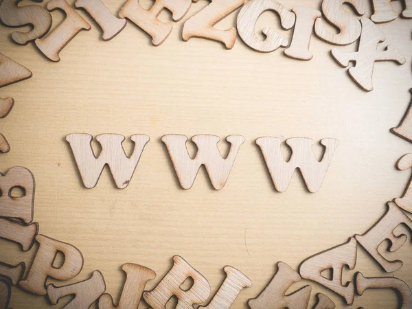 Www World Wide Web Houten Woorden Letter Internet Business Typografie — Stockfoto