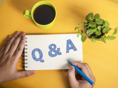 Q & A, sorular ve cevaplar. Motivasyonel internet iş tırnak tipografi kavramı harflerle kelimeler