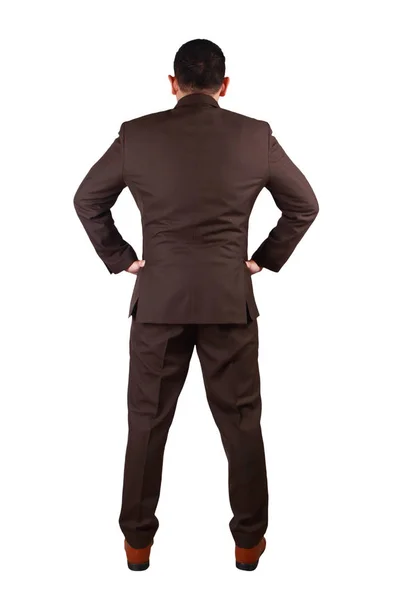 Pohled Zezadu Podnikatele Muž Gentleman Formálním Obleku Zadní Strana Celého — Stock fotografie