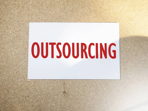 Outsourcing Negocio Motivacional Inspiracional Citas Palabras Tipografía Lettering Concepto —  Fotos de Stock