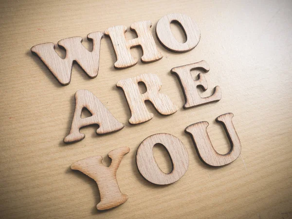 Who You Wooden Words Letter Motivational Self Development Business Typography — Stock Photo, Image