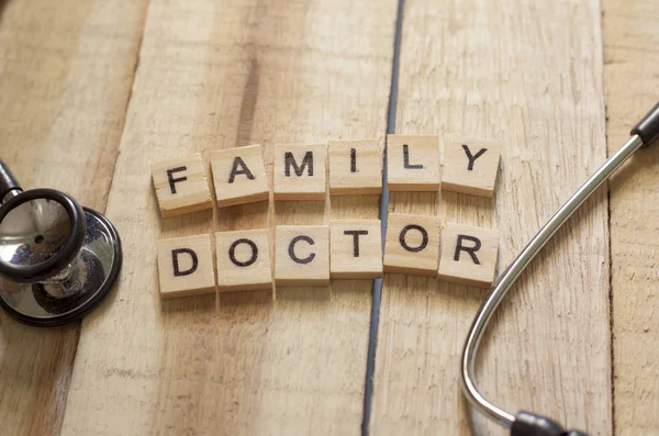 Médico Saúde Palavras Escrita Tipografia Lettering Conceito Médico Família — Fotografia de Stock