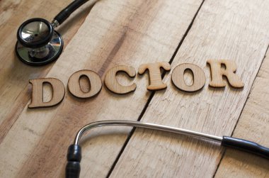 Tıbbi ve sağlık kelimeler tipografi yazı kavramı, Doktor yazma
