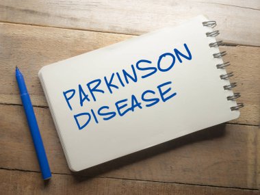 Tıbbi ve sağlık kelimeler tipografi yazı kavramı, Parkinson hastalığı yazma