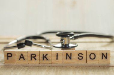 Tıbbi ve sağlık kelimeler tipografi yazı kavramı, Parkinson hastalığı yazma