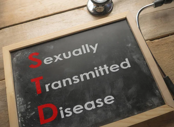 Medizin Und Gesundheitswesen Wörter Schreiben Typografie Schriftzug Konzept Std Sexuell — Stockfoto