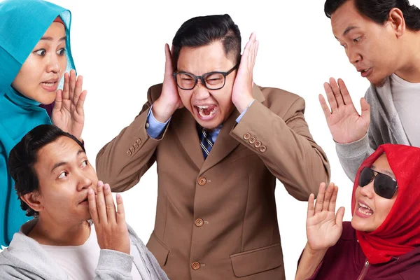 Gosip Atau Rumor Menyebar Antara Orang Orang Pria Dan Wanita — Stok Foto