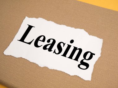 Leasing, finansal motivasyona Inspirational quotes pazarlama iş kavramı yazı tipografi kelime