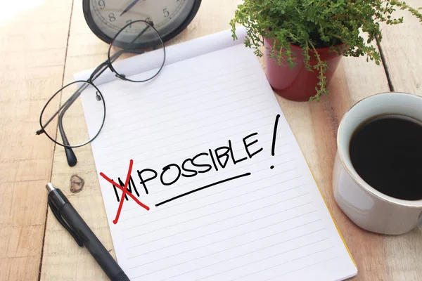 Impossibile Possibili Parole Lettera Motivational Inspirational Business Tipografia Citazioni Concetto — Foto Stock