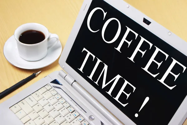 Hora Del Café Tiempo Descanso Citas Motivacionales Negocios Palabras Tipografía — Foto de Stock