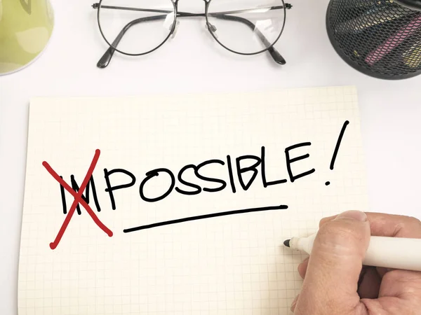 Impossibile Possibili Parole Lettera Motivational Inspirational Business Tipografia Citazioni Concetto — Foto Stock