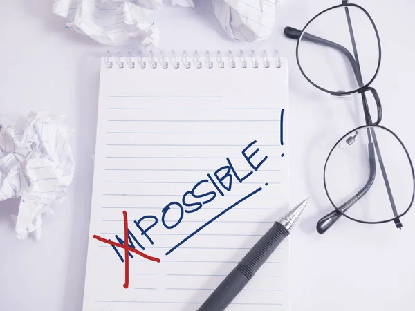 Impossibile Possibili Parole Lettera Motivational Inspirational Business Tipografia Citazioni Concetto — Foto Stock