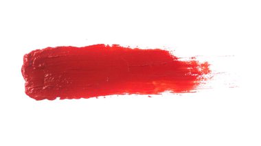 Beyaz arka plan üzerinde soyut sanat kavramı izole kırmızı akrilik boya kontur