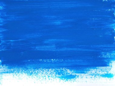 Beyaz arka plan üzerinde soyut sanat kavramı izole mavi akrilik boya kontur