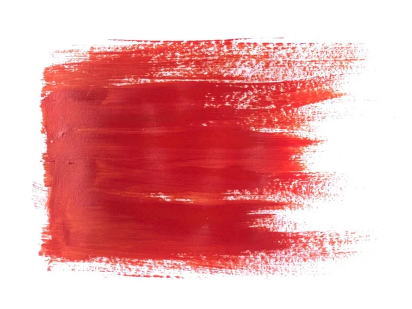 Coup Peinture Acrylique Rouge Isolé Sur Fond Blanc Concept Art — Photo