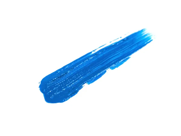 Pintura Acrílica Azul Acidente Vascular Cerebral Isolado Fundo Branco Conceito — Fotografia de Stock