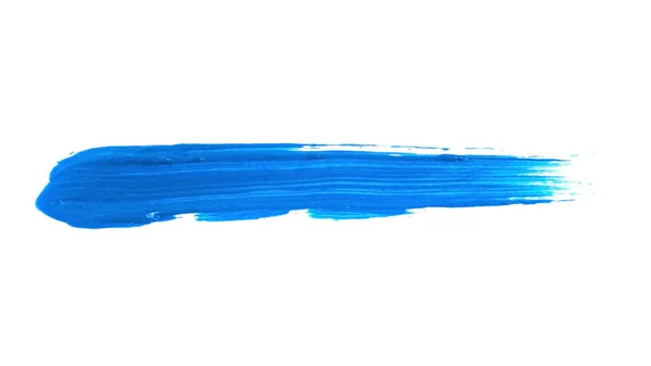 Blue Acrylic Paint Stroke Isolated White Background Abstract Art Concept — Stock Photo, Image