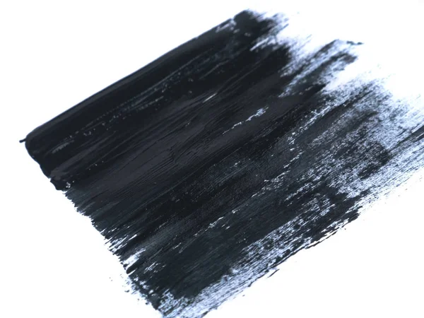 Μαύρο Ακρυλικό Χρώμα Εγκεφαλικό Επεισόδιο Που Απομονώνονται Λευκό Φόντο Έννοια — Φωτογραφία Αρχείου