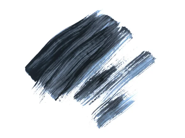 白い背景に 抽象芸術概念に分離された黒アクリル ペイント ストローク — ストック写真