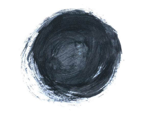 Черный акриловый штрих, выделенный на белом фоне, абстрактная концепция искусства
