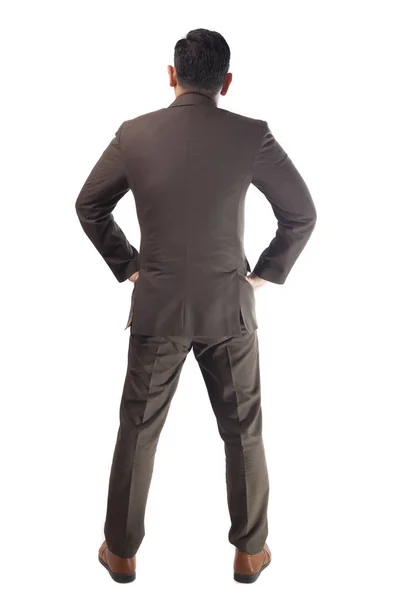 Pohled Zezadu Podnikatele Muž Gentleman Formálním Obleku Zadní Strana Celého — Stock fotografie