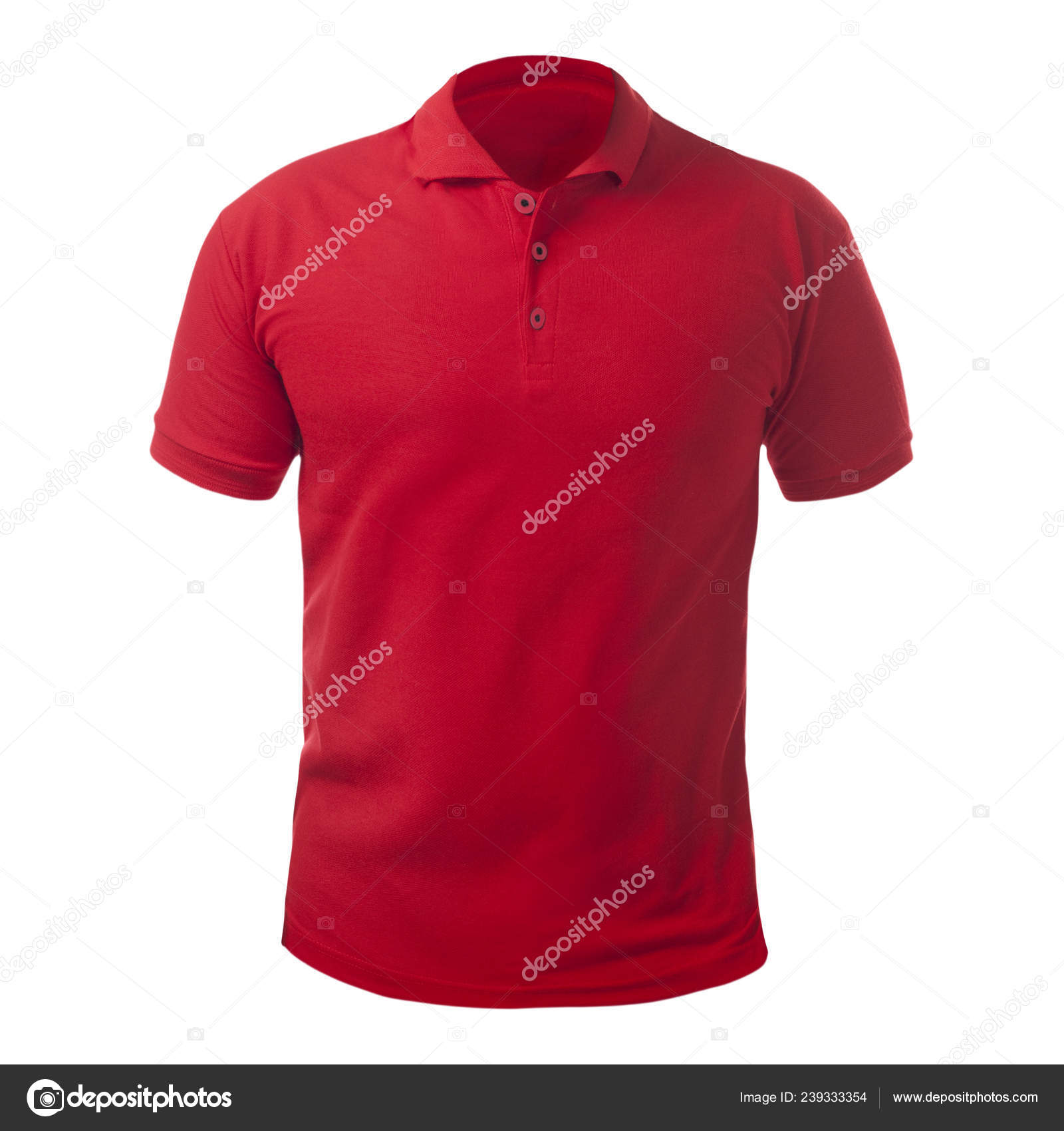 red t shirt with white collar