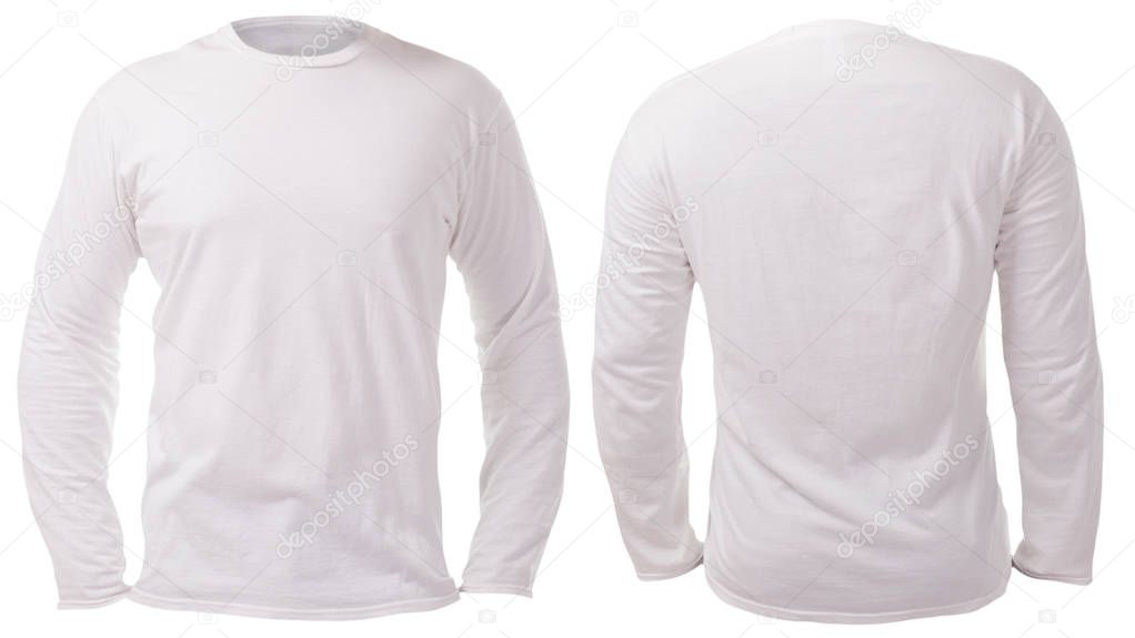 Download Blank Long Sleeved Shirt Mock Template Front Back View ...