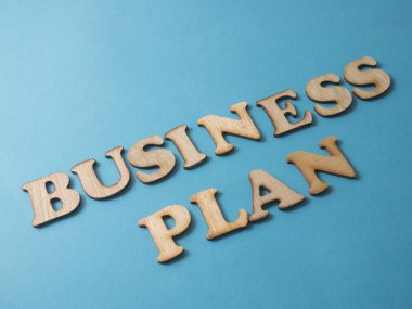 İş planı. Motivasyonel iş kelimeleri tırnak tipografi kavramı yazı pazarlama