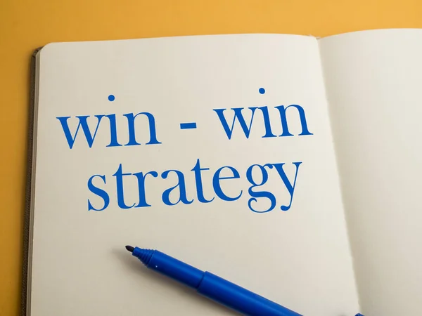 Win Win Strategie Woorden Brief Motivationele Zakelijk Schrijven Typografie Citeert — Stockfoto