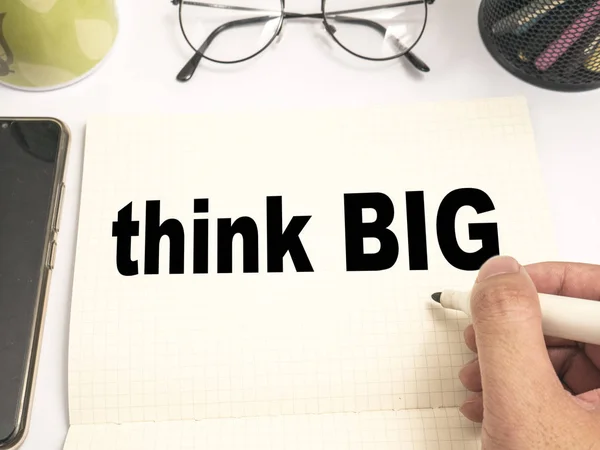 Think Big Business Motivational Inspirierende Zitate Worte Typografie Schriftzug Konzept — Stockfoto