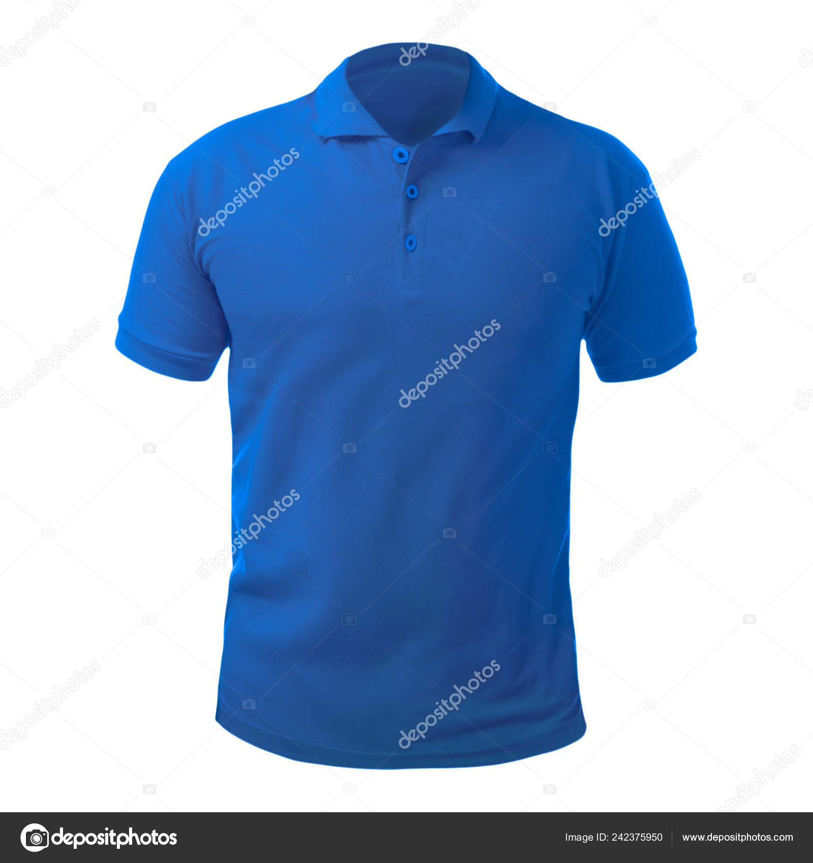 Download Blank Collared Shirt Mock Template Front View Isolated White Plain Stock Photo Image By C Airdone 242375950