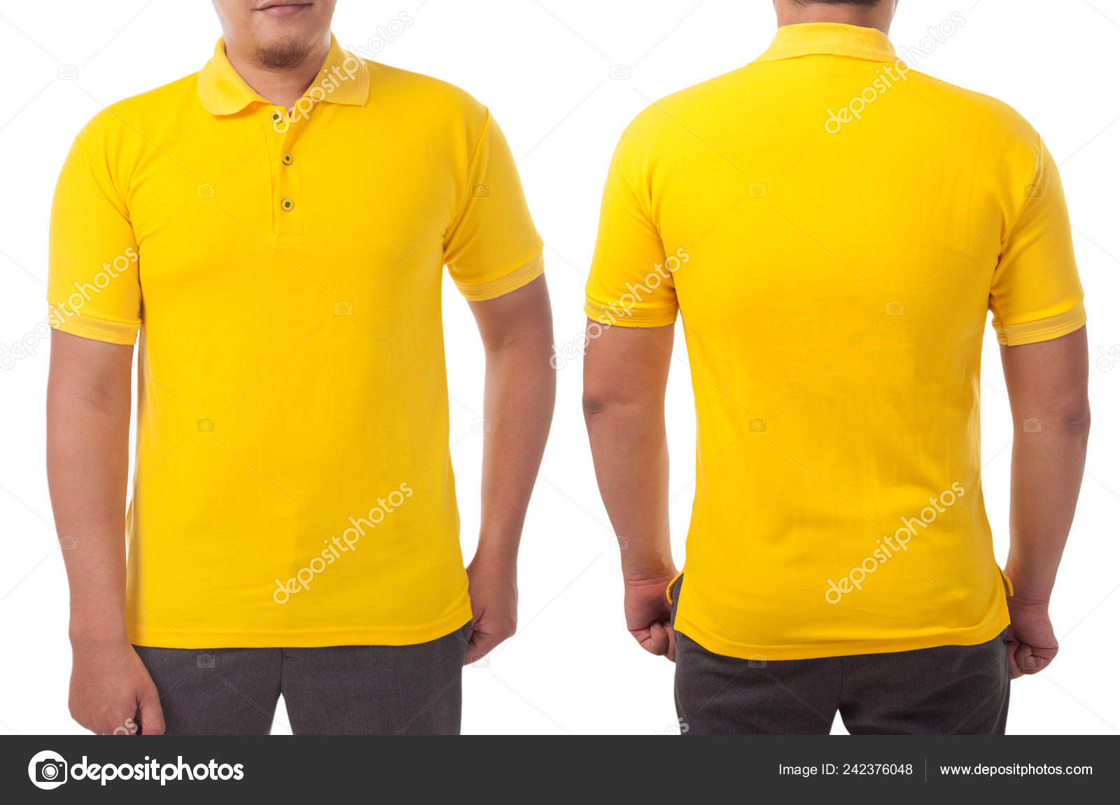 plain yellow polo shirt