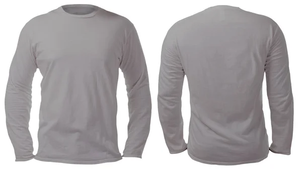Leere Langärmelige Shirt Attrappe Vorder Und Rückansicht Isoliert Auf Weißem — Stockfoto