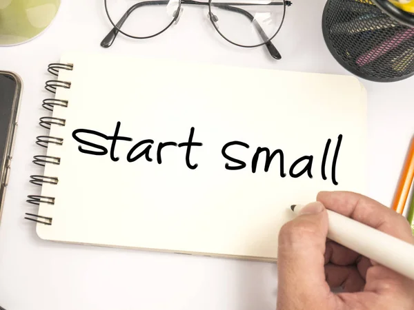 Start Małych Biznes Inspirujące Cytaty Motywacyjne Koncepcja Napis Typografia Słowa — Zdjęcie stockowe
