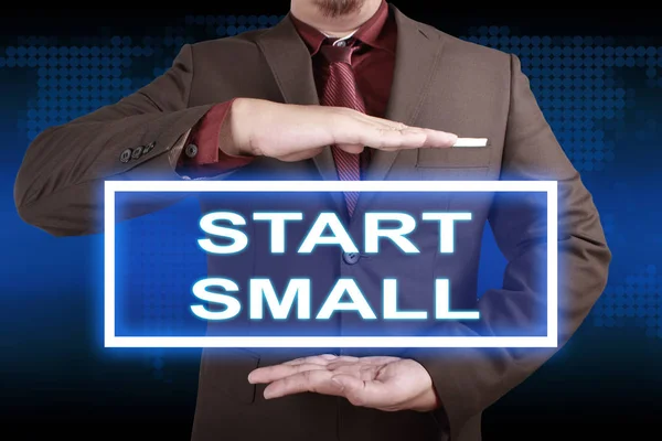 Start Small Business Motivational Inspirierende Zitate Worte Typografie Schriftzug Konzept — Stockfoto