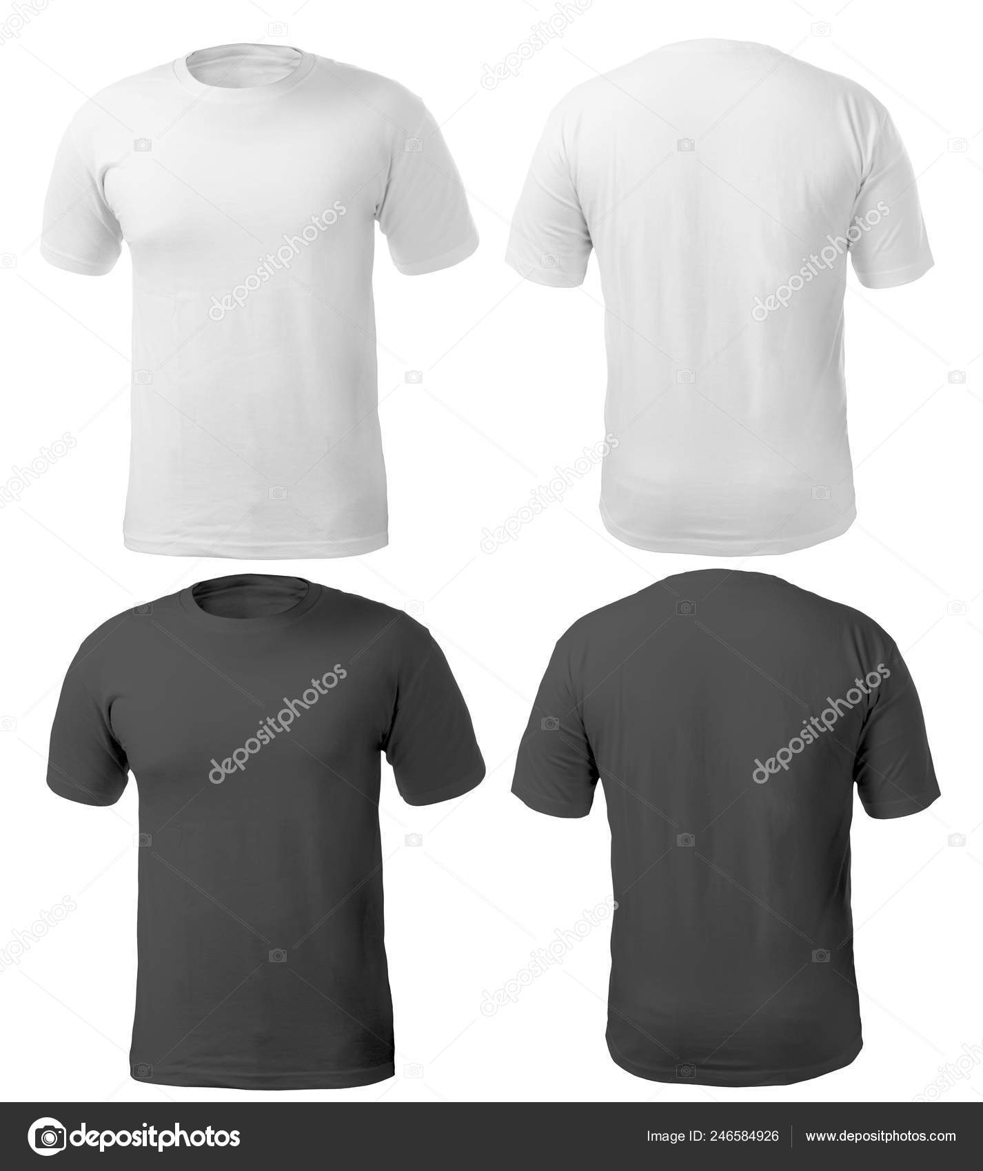 Vista frontal y trasera de la camiseta: fotografía de stock