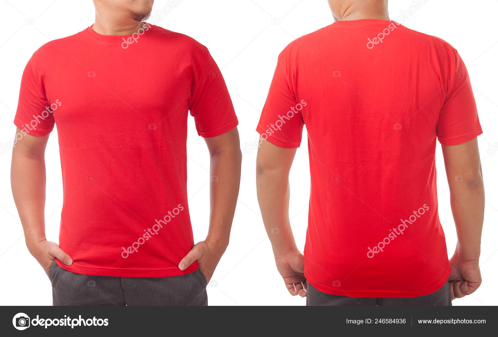 Diseño de camiseta marrón liso en la parte delantera y trasera