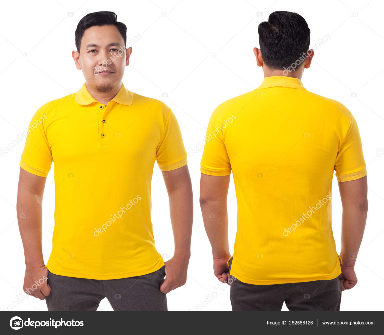 Download Yellow Collared Shirt Design Template Stock Photo C Airdone 252566126 PSD Mockup Templates