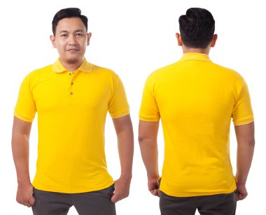 Sarı yakalı tişört tasarım şablonu