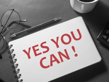Evet yapabilirsin, motivasyonel kelime tırnak kavramı