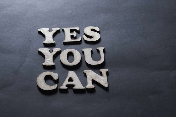 Yes you can, motivierende Worte Zitate Konzept — Stockfoto