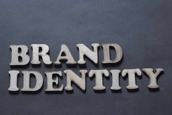 Identidad de marca. Tipografía de palabras de marketing empresarial Concepto — Foto de Stock