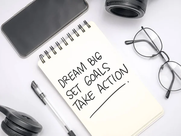 Dream Big Set Goals Take Action — Fotografie, imagine de stoc