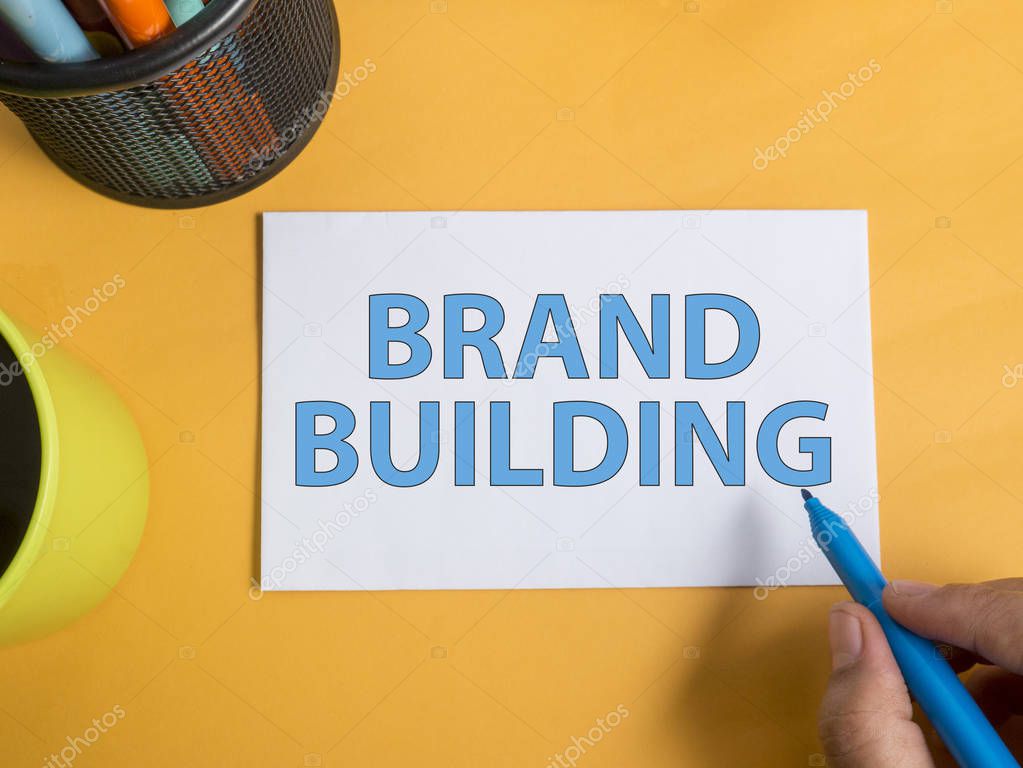 Brand Building. Business Marketing Words Typography Concept