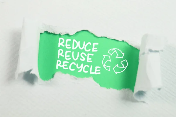 Verminderen van Reuse Recycle, motiverende woorden citaten Concept — Stockfoto
