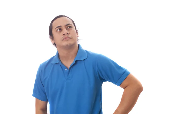Funny Young Man Thinking Expression, Looking to The Side — Stock Photo, Image