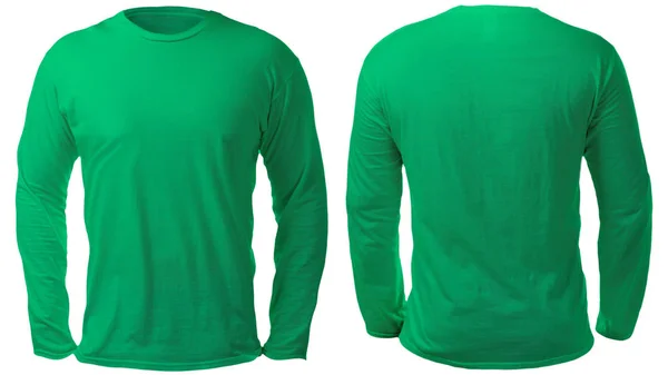 Green Long Sleeved Shirt Design Template — Stock Photo, Image