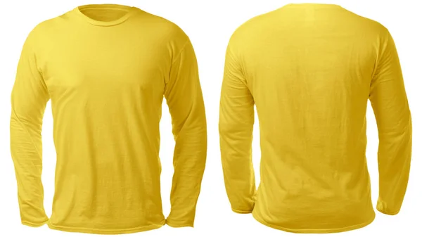 Modelo de design de camisa de manga comprida amarela — Fotografia de Stock